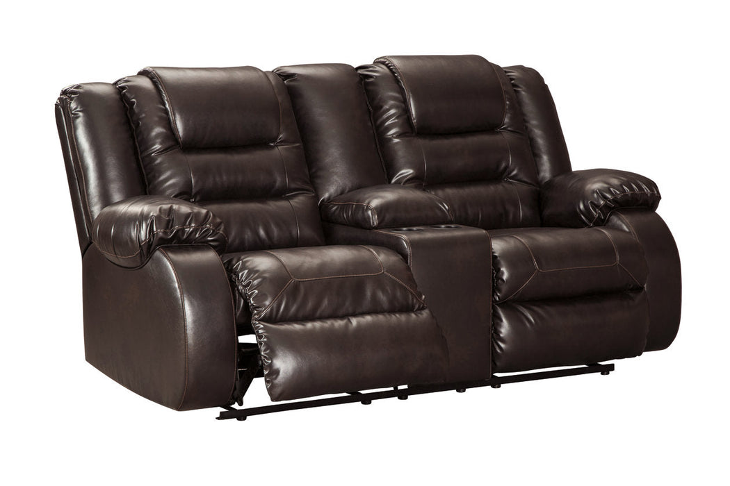 Vacherie Chocolate Reclining Loveseat with Console - 7930794 - Vega Furniture