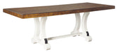 Valebeck Beige/White Rectangular Dining Set - SET | D546-35 | D546-01(2) - Vega Furniture