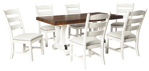 Valebeck Beige/White Rectangular Dining Set - SET | D546-35 | D546-01(2) - Vega Furniture