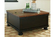 Valebeck Black/Brown Coffee Table with Lift Top - T468-00 - Vega Furniture