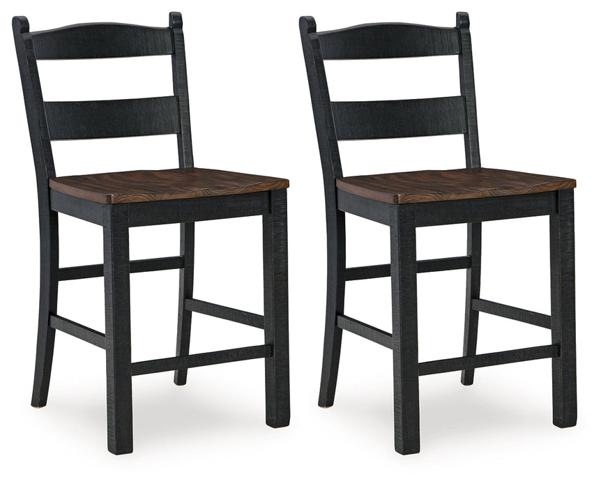 Valebeck Black/Brown Counter Height Barstool, Set of 2 - D546-724 - Vega Furniture