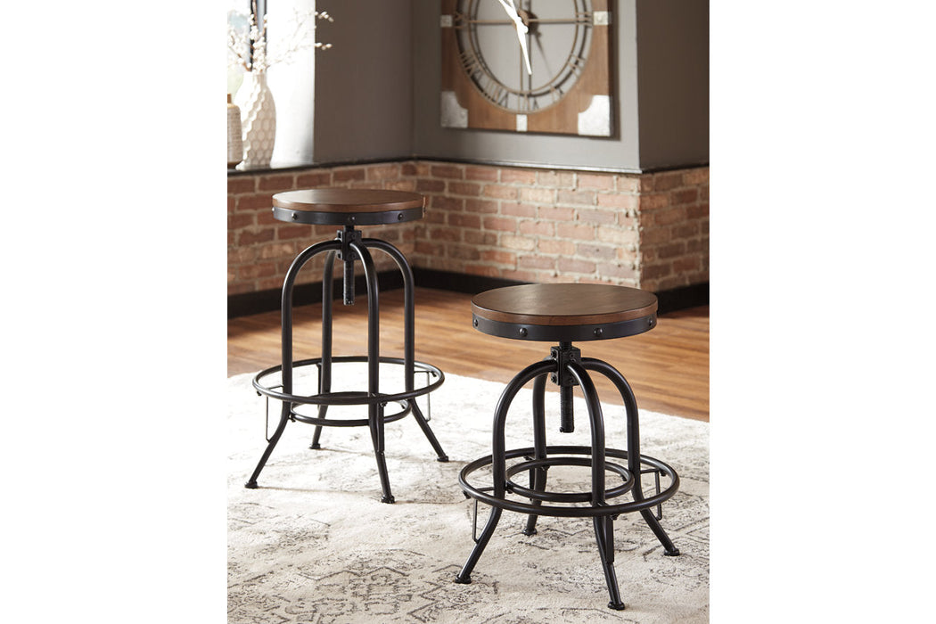 Valebeck Brown/Black Bar Height Barstool, Set of 2 - D546-230 - Vega Furniture