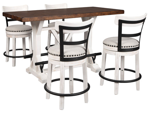 Valebeck White/Beige 5-Piece Counter Height Set - SET | D546-13 | D546-524(4) - Vega Furniture