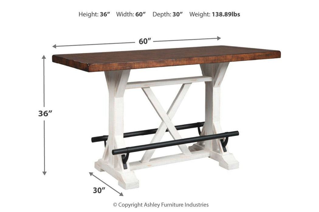 Valebeck White/Brown Counter Height Dining Table - D546-13 - Vega Furniture