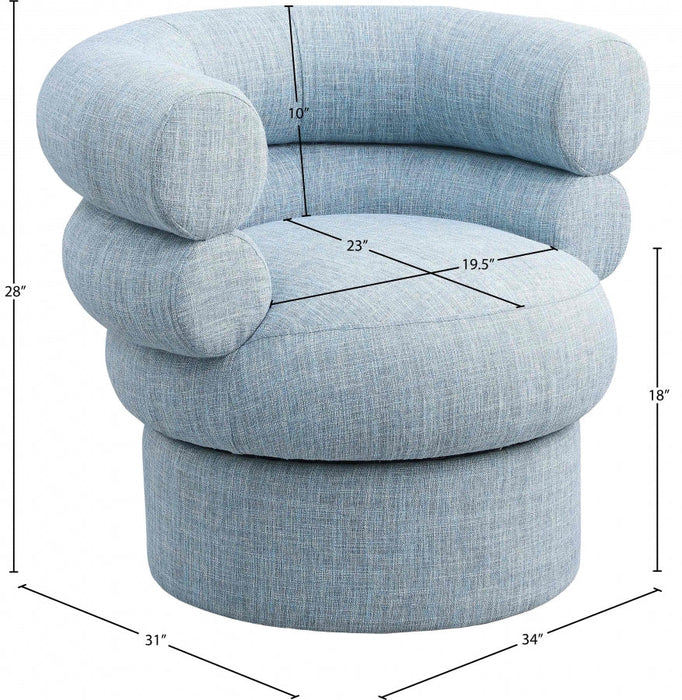 Valentina Linen Textured Fabric Swivel Accent Chair Light Blue - 570LtBlu - Vega Furniture