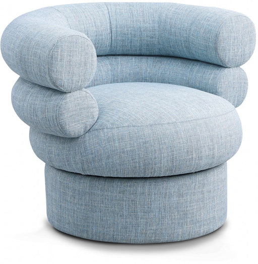 Valentina Linen Textured Fabric Swivel Accent Chair Light Blue - 570LtBlu - Vega Furniture