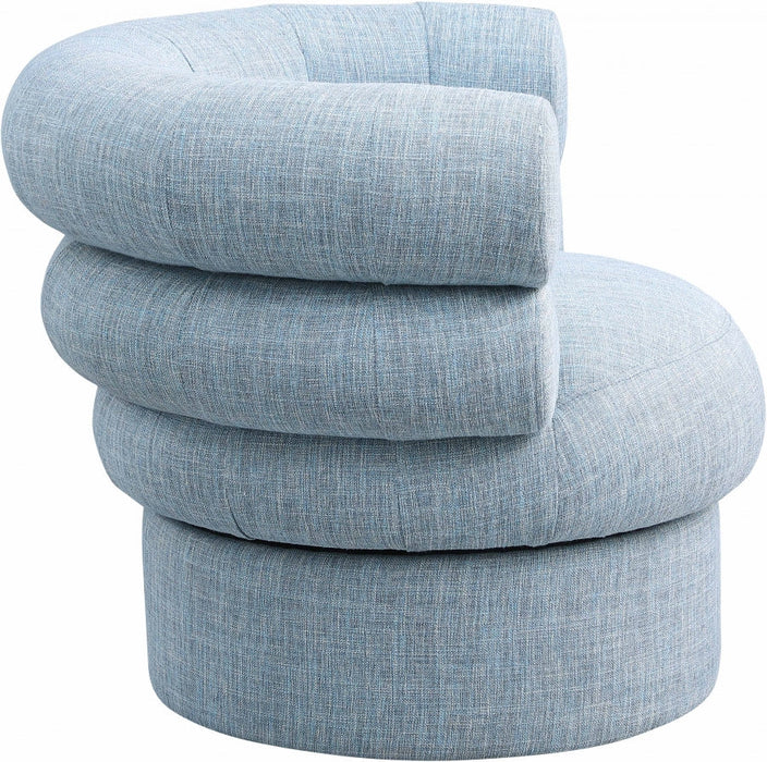 Valentina Linen Textured Fabric Swivel Accent Chair Light Blue - 570LtBlu - Vega Furniture