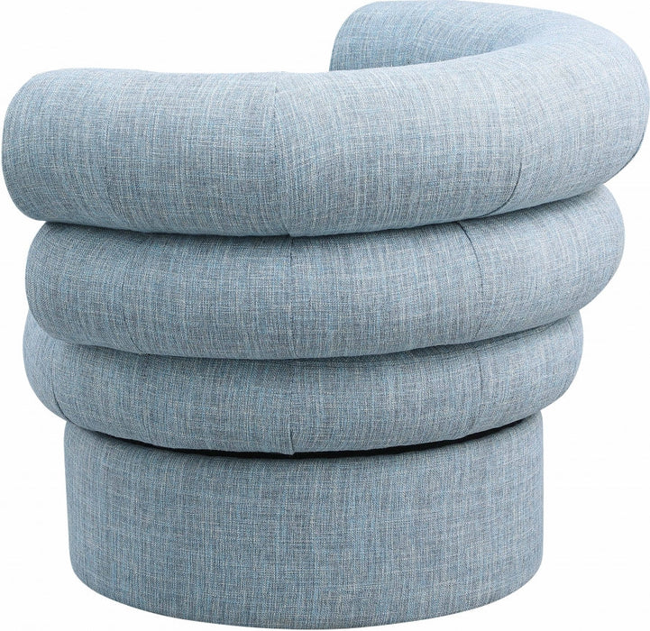 Valentina Linen Textured Fabric Swivel Accent Chair Light Blue - 570LtBlu - Vega Furniture