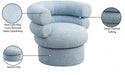 Valentina Linen Textured Fabric Swivel Accent Chair Light Blue - 570LtBlu - Vega Furniture