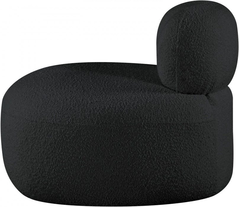 Venti Boucle Fabric Living Room Chair Black - 140Black-C - Vega Furniture