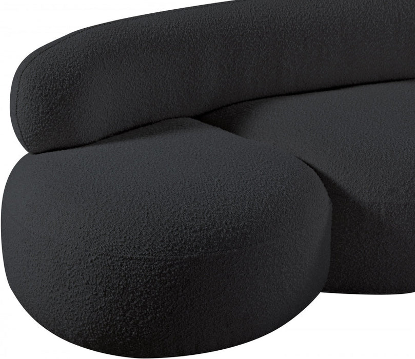 Venti Boucle Fabric Loveseat Black - 140Black-L - Vega Furniture