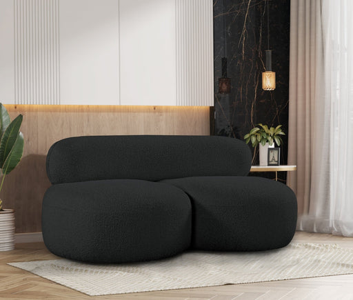 Venti Boucle Fabric Loveseat Black - 140Black-L - Vega Furniture