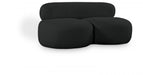 Venti Boucle Fabric Loveseat Black - 140Black-L - Vega Furniture