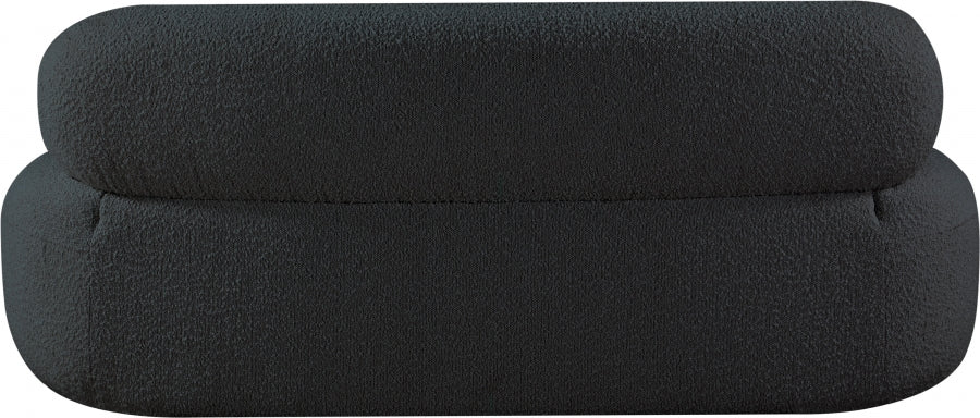 Venti Boucle Fabric Loveseat Black - 140Black-L - Vega Furniture
