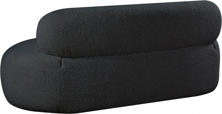 Venti Boucle Fabric Loveseat Black - 140Black-L - Vega Furniture