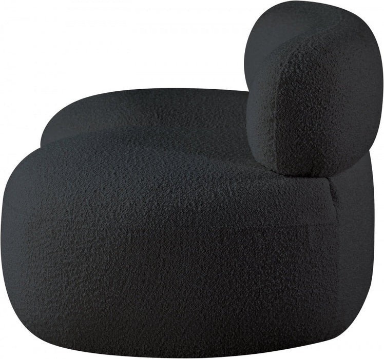 Venti Boucle Fabric Loveseat Black - 140Black-L - Vega Furniture