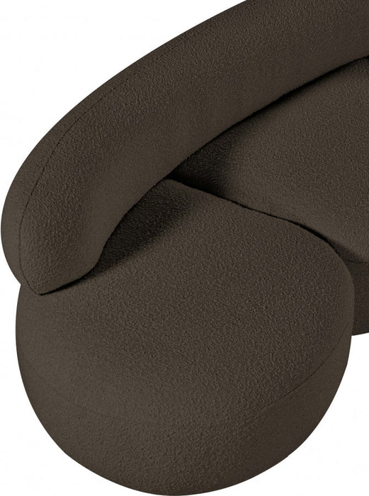 Venti Boucle Fabric Loveseat Brown - 140Brown-L - Vega Furniture