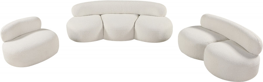 Venti Boucle Fabric Loveseat Cream - 140Cream-L - Vega Furniture