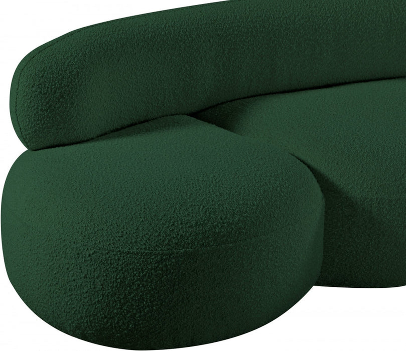 Venti Boucle Fabric Loveseat Green - 140Green-L - Vega Furniture