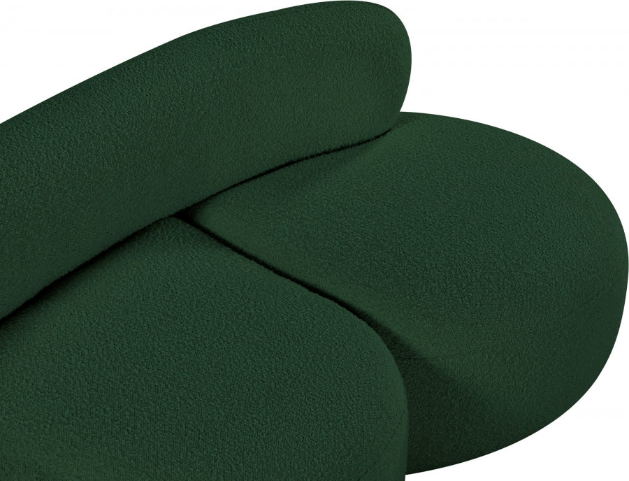 Venti Boucle Fabric Loveseat Green - 140Green-L - Vega Furniture