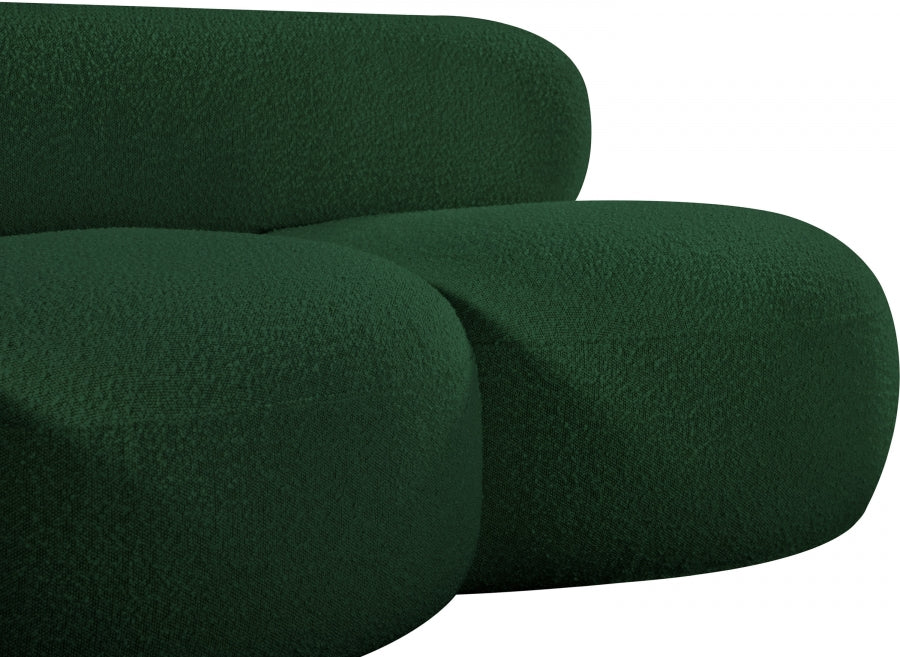 Venti Boucle Fabric Loveseat Green - 140Green-L - Vega Furniture