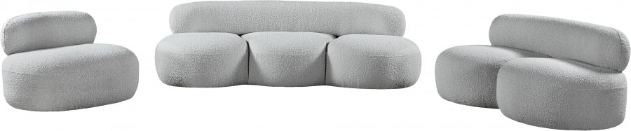 Venti Boucle Fabric Loveseat Grey - 140Grey-L - Vega Furniture