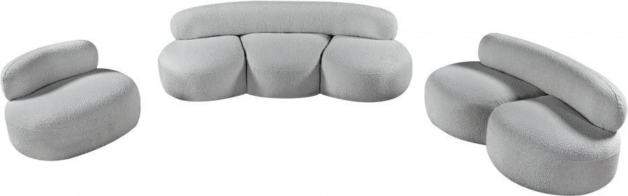 Venti Boucle Fabric Loveseat Grey - 140Grey-L - Vega Furniture