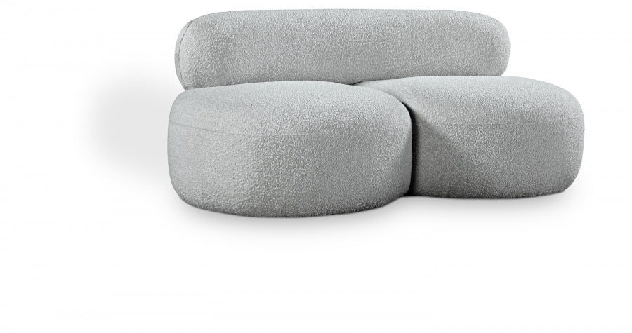 Venti Boucle Fabric Loveseat Grey - 140Grey-L - Vega Furniture