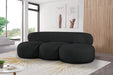 Venti Boucle Fabric Sofa Black - 140Black-S - Vega Furniture