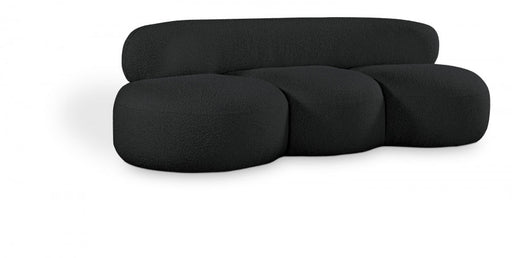 Venti Boucle Fabric Sofa Black - 140Black-S - Vega Furniture