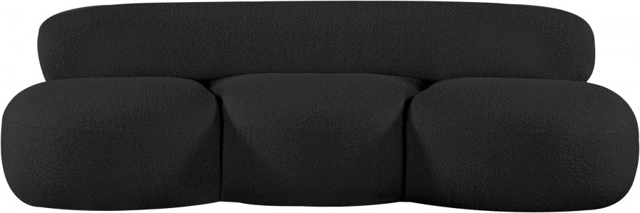 Venti Boucle Fabric Sofa Black - 140Black-S - Vega Furniture