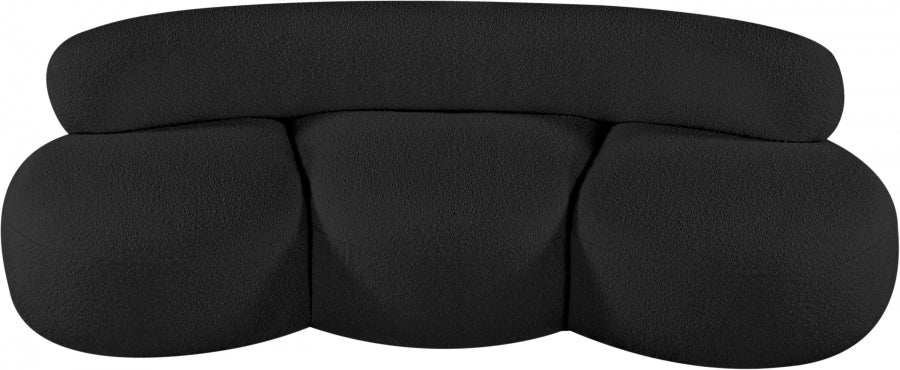 Venti Boucle Fabric Sofa Black - 140Black-S - Vega Furniture