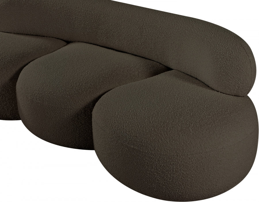 Venti Boucle Fabric Sofa Brown - 140Brown-S - Vega Furniture