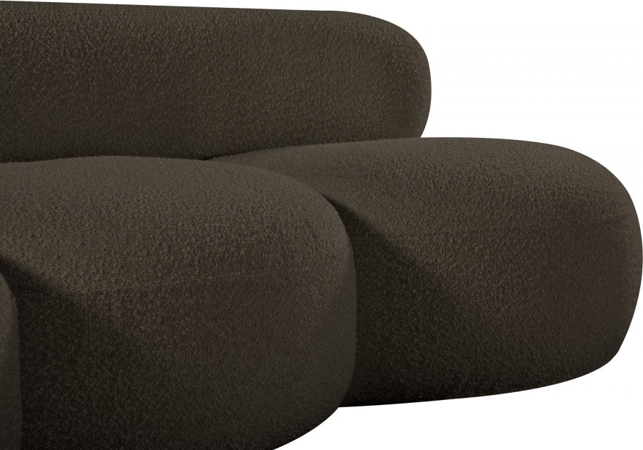 Venti Boucle Fabric Sofa Brown - 140Brown-S - Vega Furniture