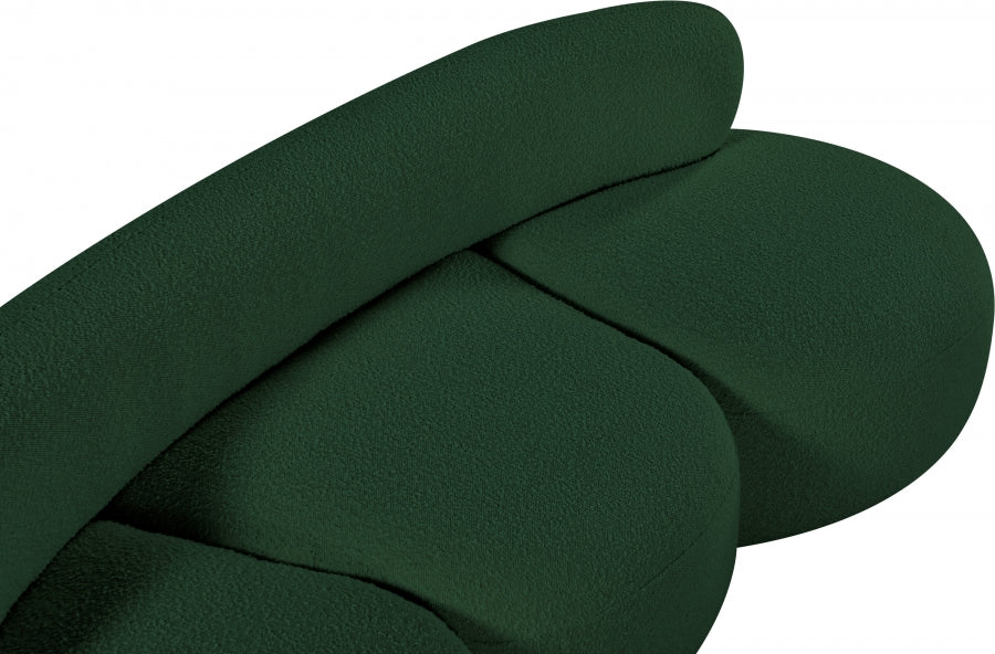 Venti Boucle Fabric Sofa Green - 140Green-S - Vega Furniture