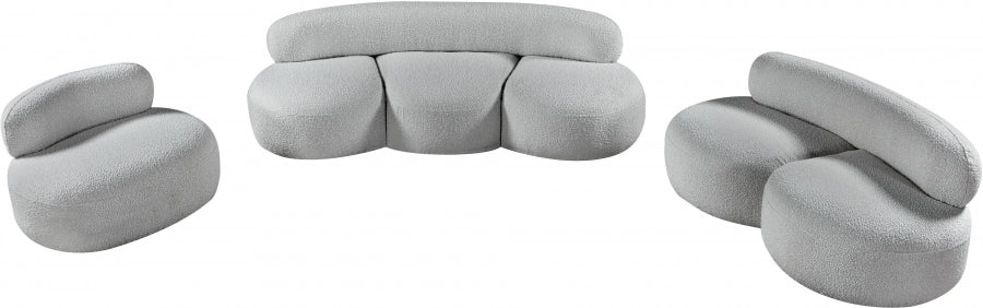 Venti Boucle Fabric Sofa Grey - 140Grey-S - Vega Furniture