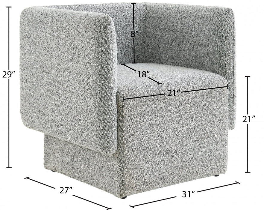 Vera Grey Boucle Fabric Accent Chair - 575Grey - Vega Furniture