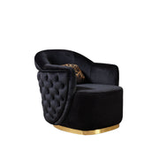 Victoria Black Velvet Chair - VICTORIABLACK-CHAIR - Vega Furniture