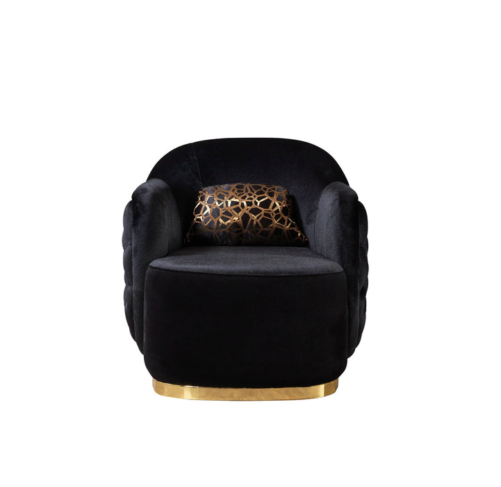 Victoria Black Velvet Chair - VICTORIABLACK-CHAIR - Vega Furniture
