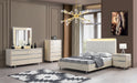 Viola Cream High Gloss Lacquer 4-Piece Queen Bedroom Set - VIOLABEDROOM-4PCQ - Vega Furniture