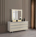 Viola Cream High Gloss Lacquer 4-Piece Queen Bedroom Set - VIOLABEDROOM-4PCQ - Vega Furniture