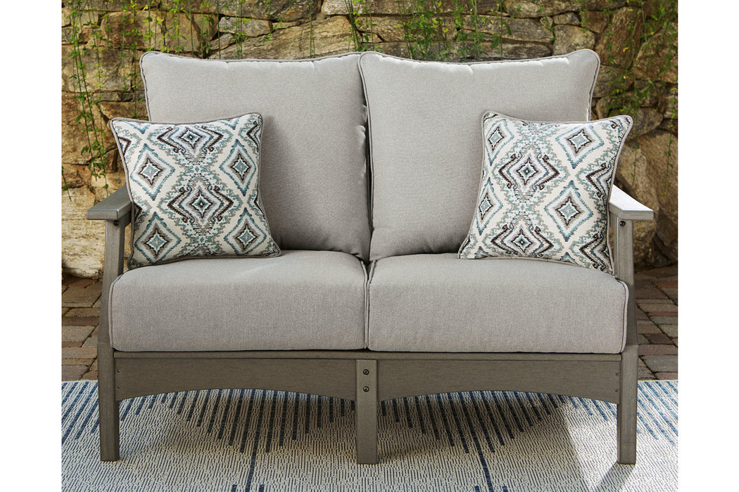 Visola Gray Outdoor Loveseat with Cushion - P802-835 - Vega Furniture