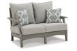 Visola Gray Outdoor Loveseat with Cushion - P802-835 - Vega Furniture