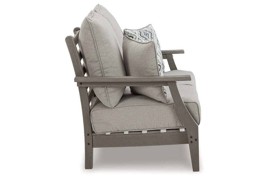 Visola Gray Outdoor Loveseat with Cushion - P802-835 - Vega Furniture