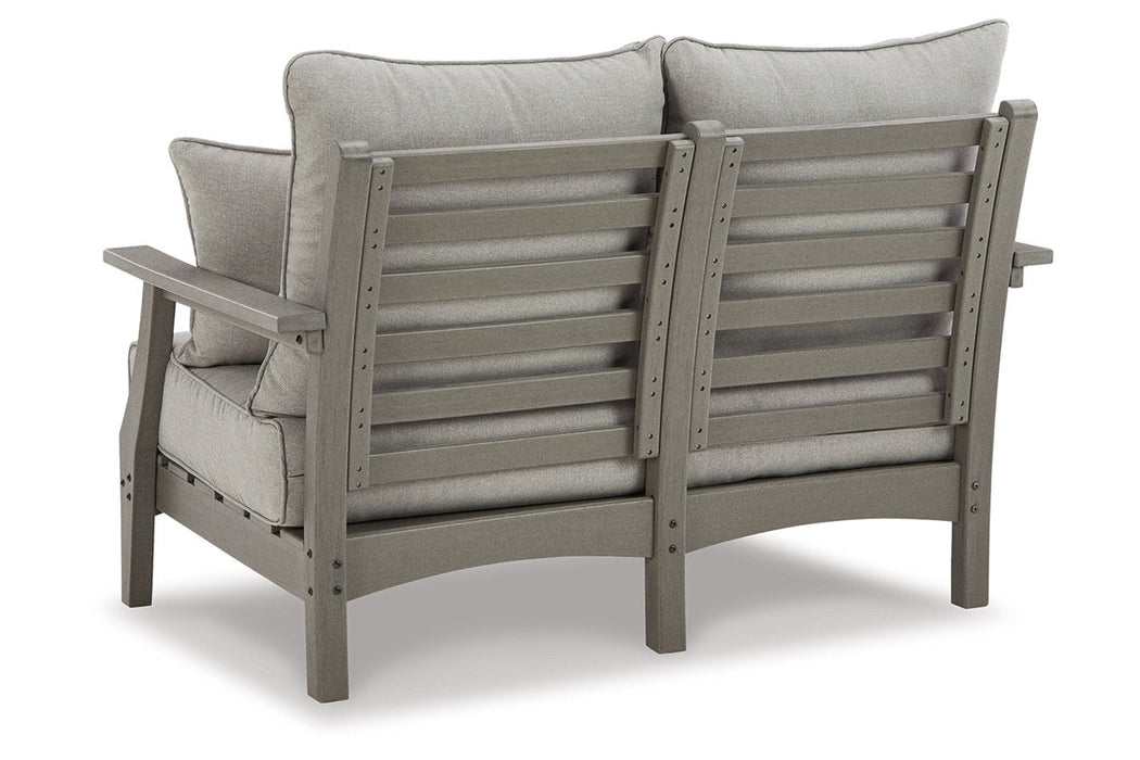 Visola Gray Outdoor Loveseat with Cushion - P802-835 - Vega Furniture