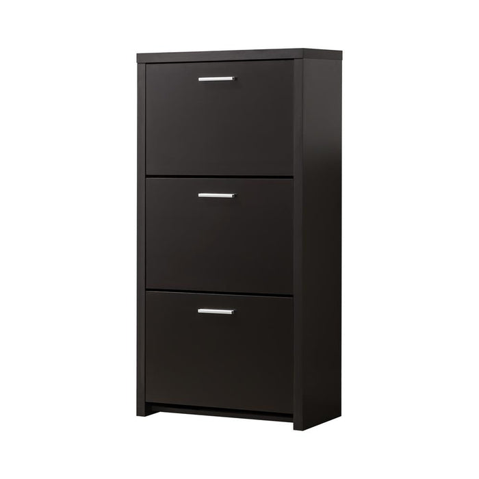 Vivian Black 3-Drawer Shoe Cabinet - 900604 - Vega Furniture