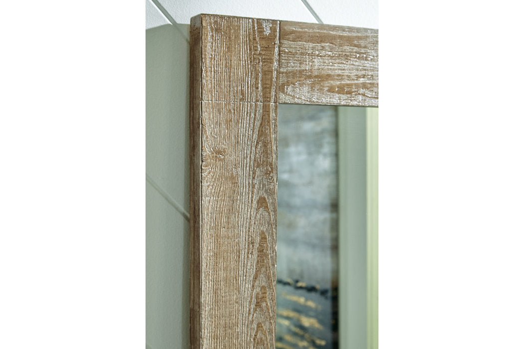 Waltleigh Distressed Brown Floor Mirror - A8010278 - Vega Furniture