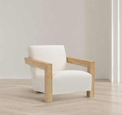 Ward Cream Ward Linen Textured Fabric Accent Chair - 479Cream - Vega Furniture