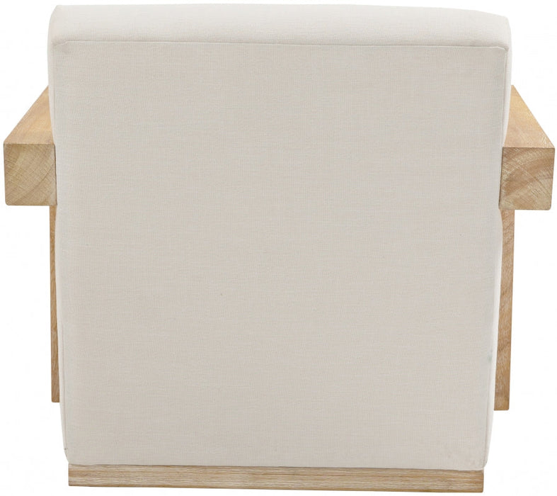 Ward Cream Ward Linen Textured Fabric Accent Chair - 479Cream - Vega Furniture