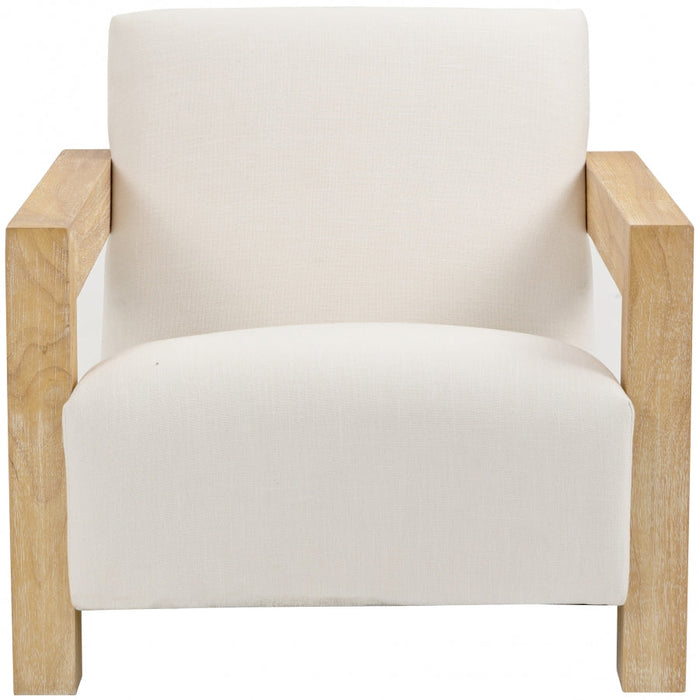 Ward Cream Ward Linen Textured Fabric Accent Chair - 479Cream - Vega Furniture